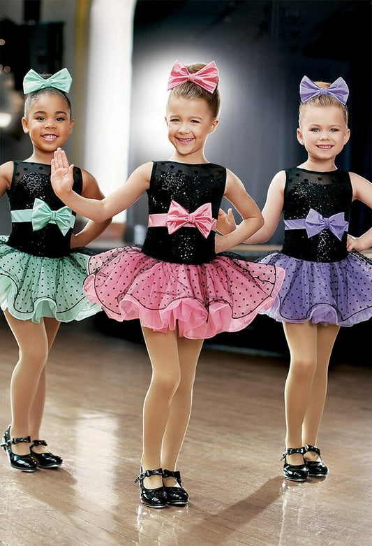 Pre-Owned Costume Weissman  9702 Small Child Pink Tutu Jazz Tap Sequin