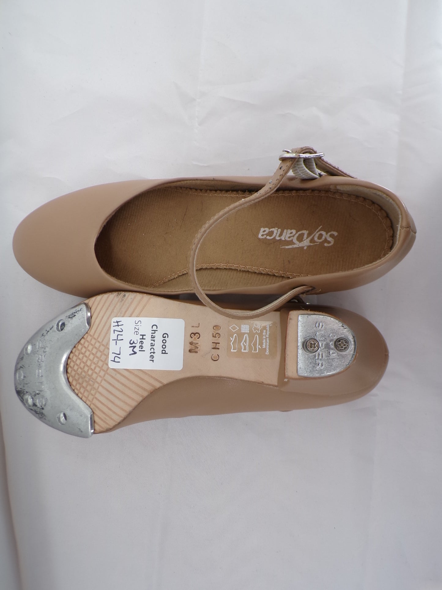 Pre-Owned Tap Shoes SoDanca Big Kid 3M Heel Character Leather Buckle