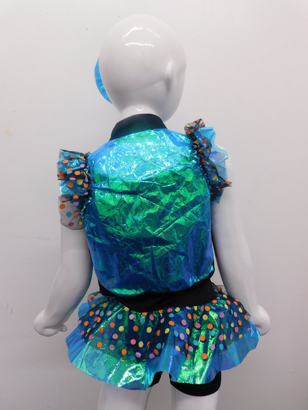 Pre-Owned Costume Curtain Call  H002 Medium Child Blue Green  Jazz Hip Hop Shimmer