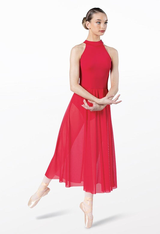 Pre-Owned Costume Weissman  13366 Small Child Red Dress w/Mesh Lyrical Contemporary