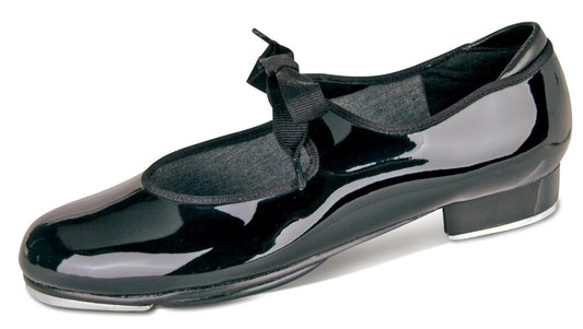 NEW Tap Shoes DANZ N MOTION Child Sizes Big Kid Sizes Tyette Patent Leather Ribbon & Elastic Student