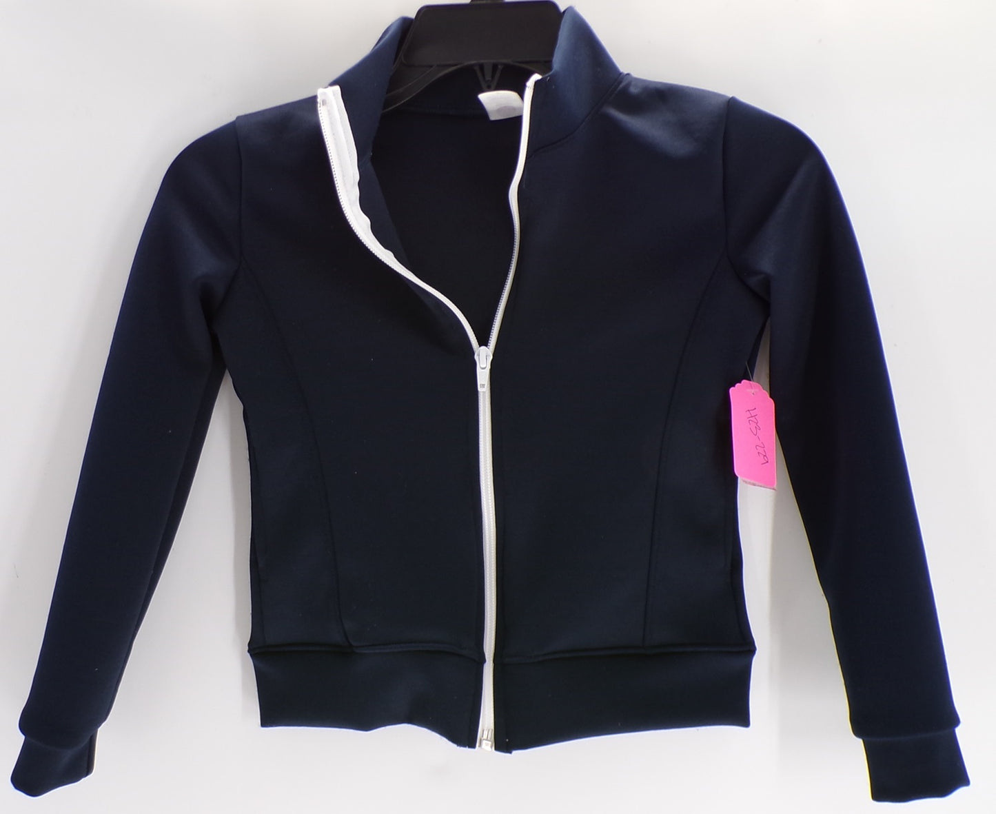Pre-Owned Gymnastics Jacket Small Child Navy Blue Stretch is Comfort Zip Up