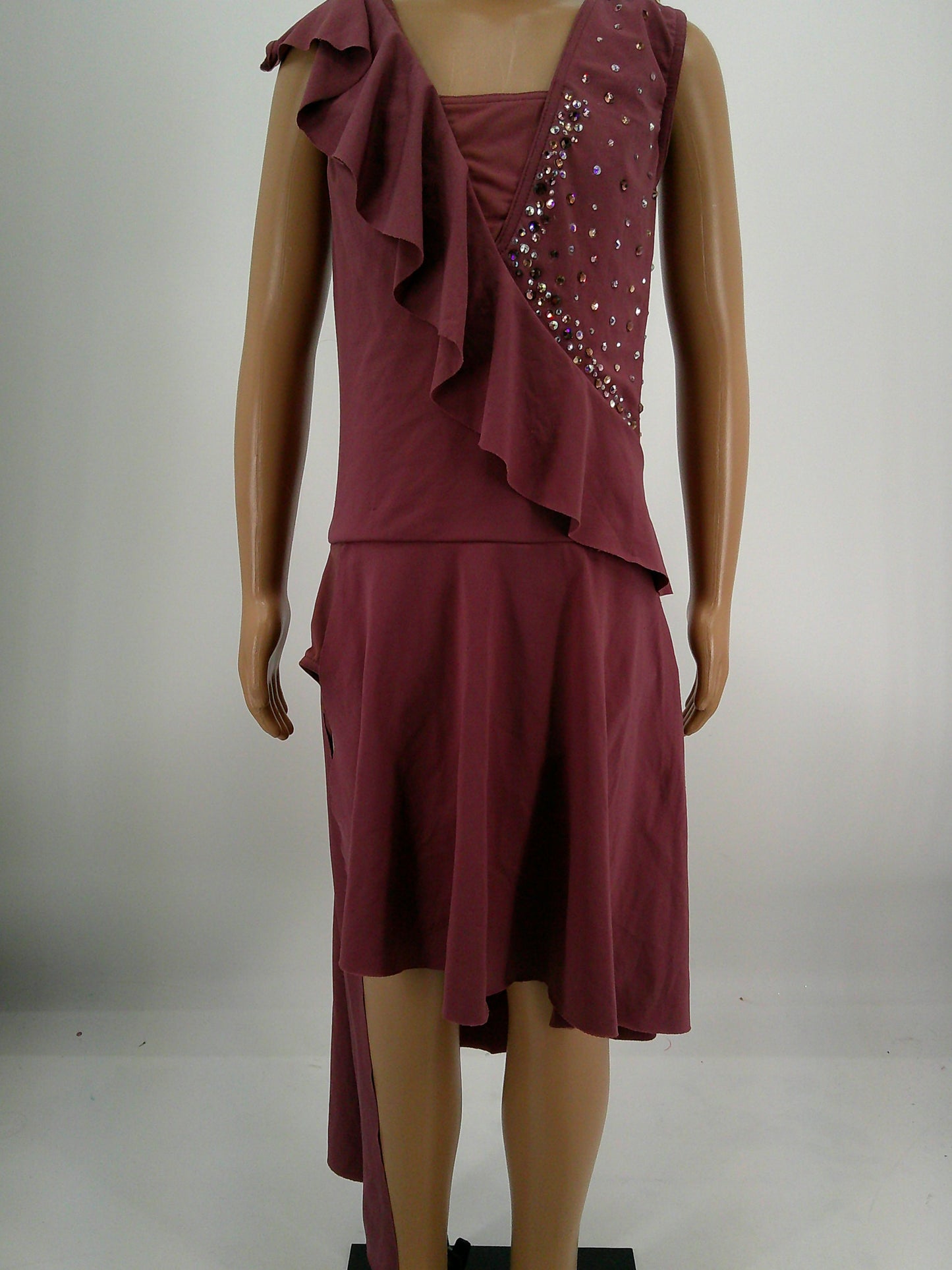 Pre-Owned Costume Weissman  D12571 Small Adult Rose Dress Lyrical Rhinestones