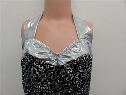 Pre-Owned Costume Weissman  5673 Small Adult Silver Feathers Jazz Musical Sequin