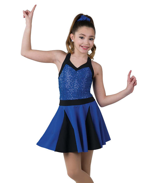 Pre-Owned Costume AWCT  24267 Large Child Blue Dress Jazz Sequin