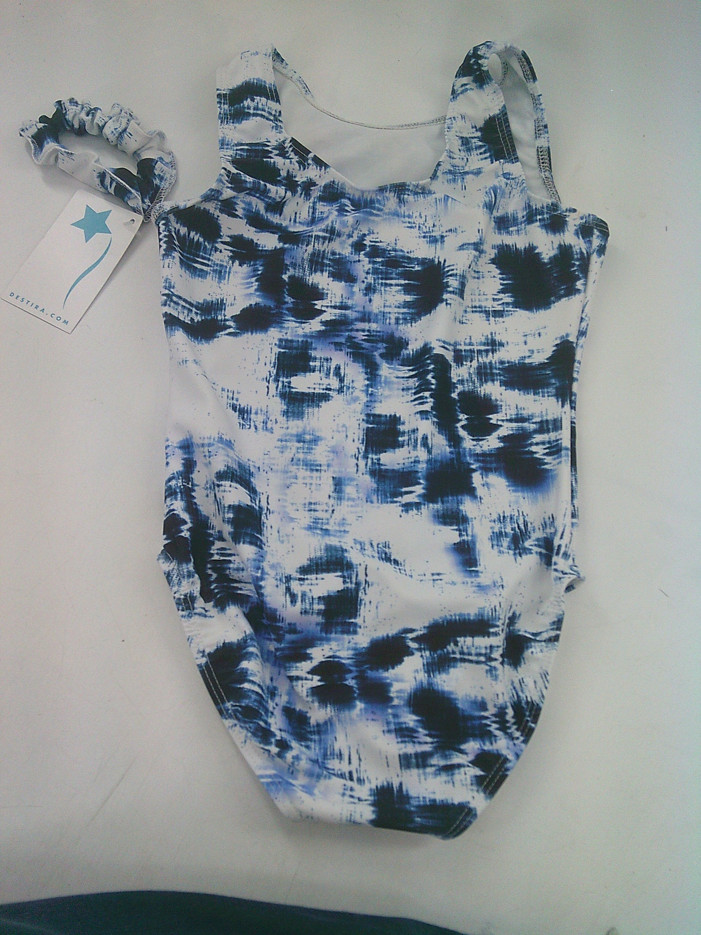 New Leotard Destira Indigo Kids  Blue White  Acro Tumbling