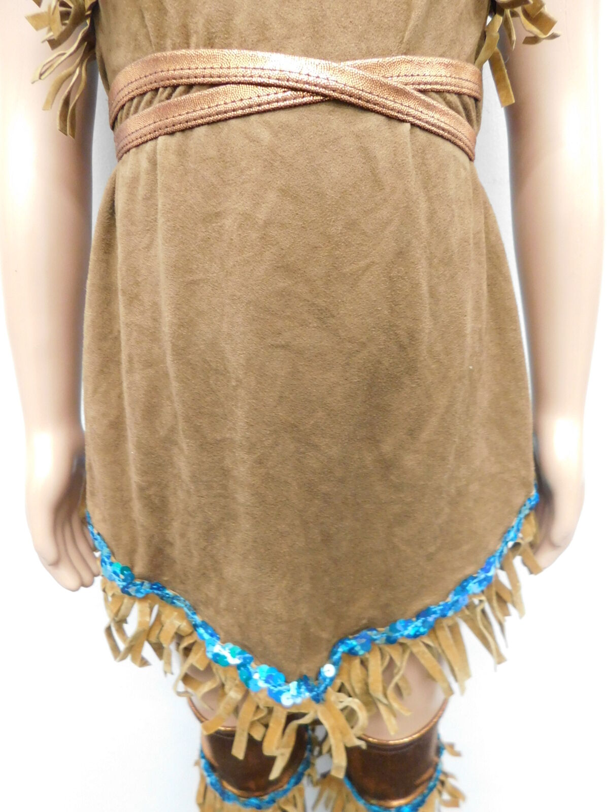 Pre-Owned Costume AWCT  15788 Small Child Brown Blue  Indian Jazz Pocahontas