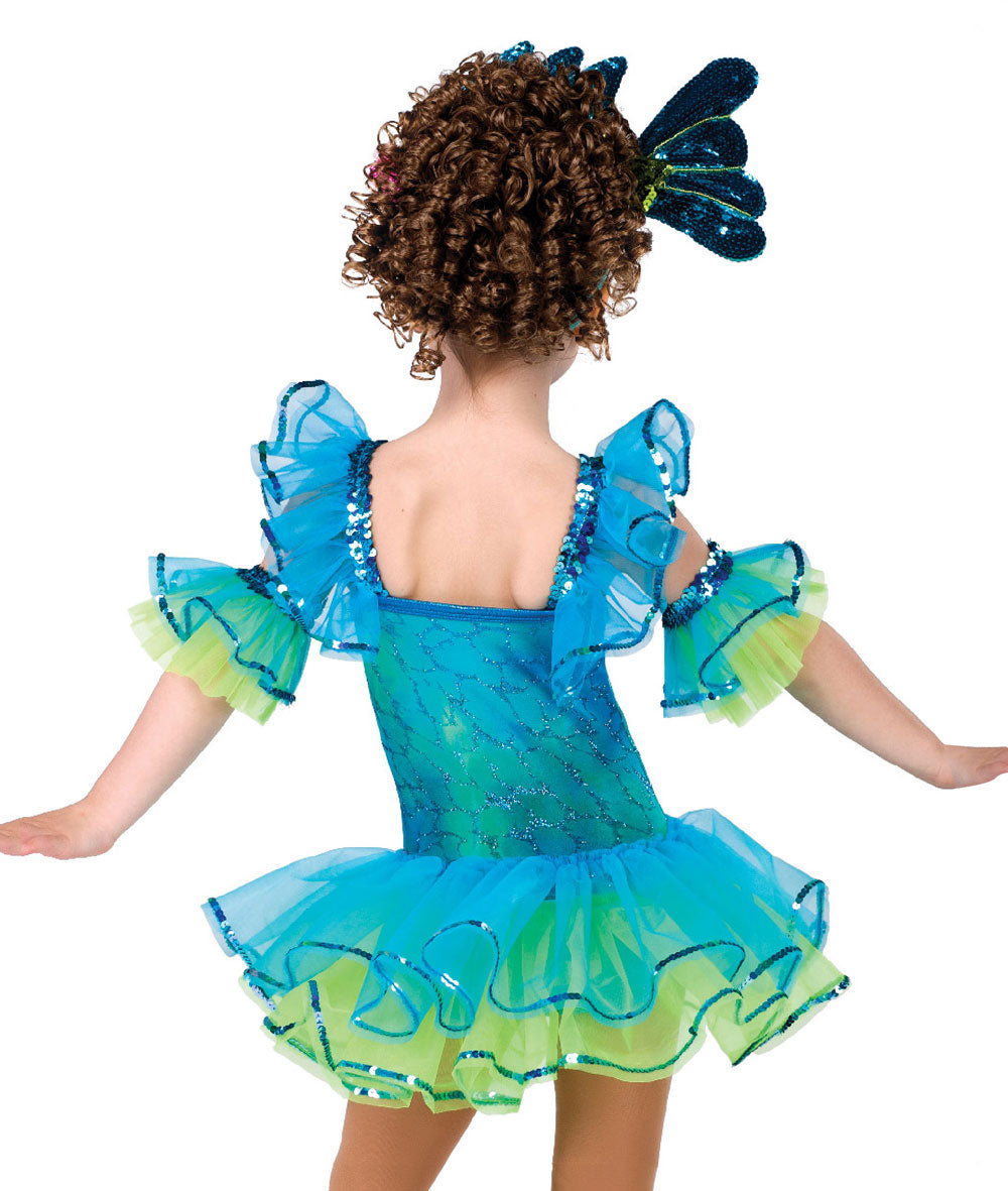 Pre-Owned Costume Small Child Blue A Wish Come True 12653 Tap Jazz Musical Theater Fish Tutu Sequin