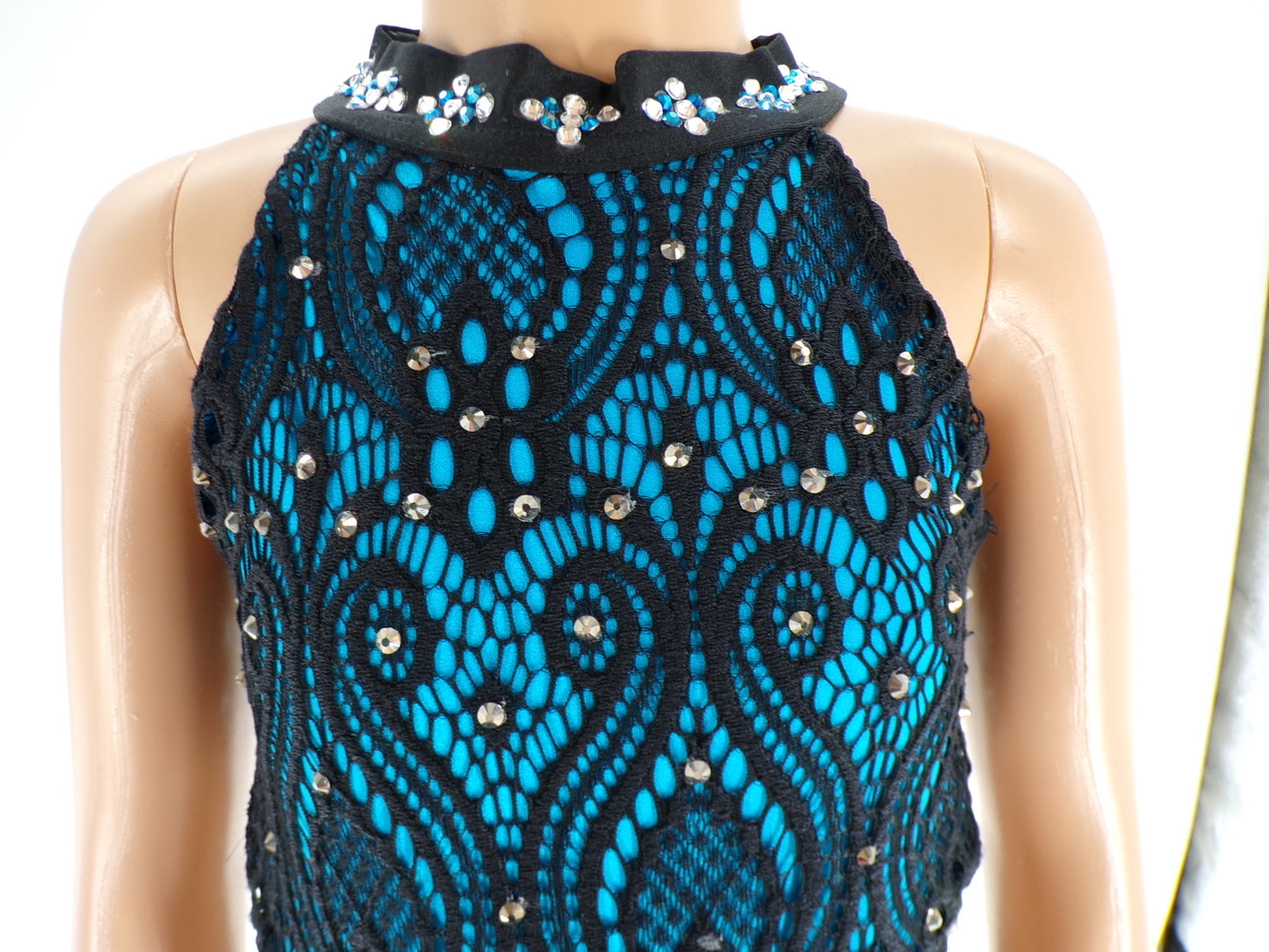 Pre-Owned Costume Unbranded   Medium Child Turquoise  Jazz Rhinestones