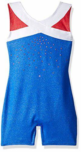 Pre-Owned Biketard Freestyle   Large Child USA Patriotic  Gymnastics