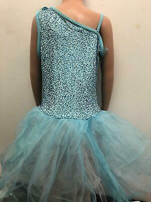 Pre-Owned Costume Weissman  8095 Intermediate Child Blue Tutu Ballet YAGP Sequin