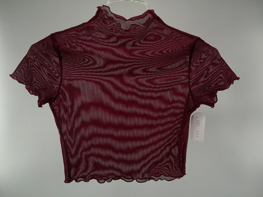 Pre-Owned Sheer Crop Top  No Tag   Small Adult Burgundy  Jazz Tap