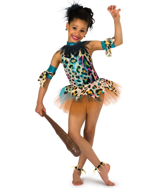 Pre-Owned Costume AWCT  16308 Int Med Child Blue Feathers Jazz  Caveman