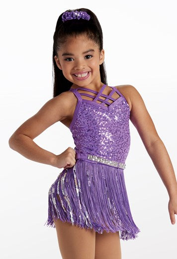 Pre-Owned Costume Weissman 14982 Medium Adult Pink Fringe Skirt Jazz Sequin
