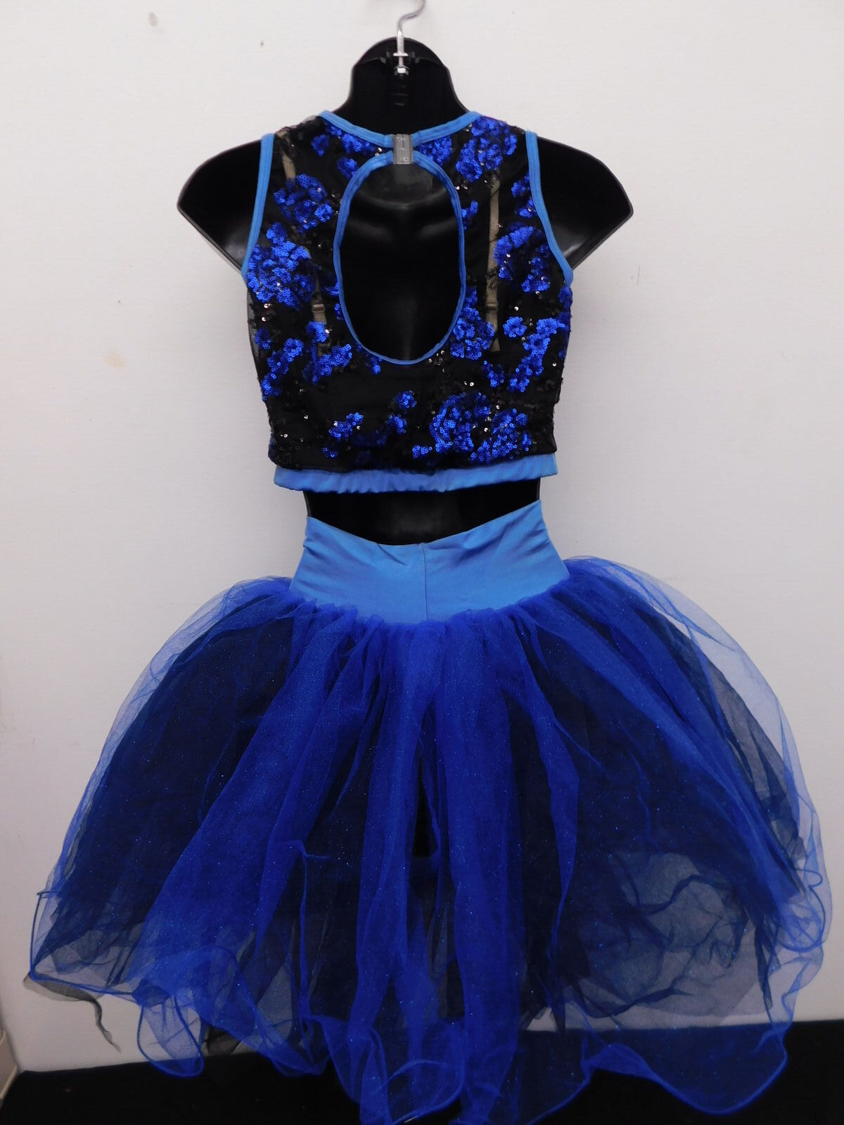 Pre-Owned Costume Curtain Call  J5262 Large Adult Blue 2pc Contemporary Sequin
