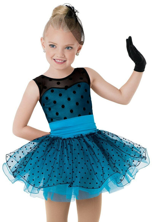 Pre-Owned Costume Weissman  7713 Small Child Turquoise  Jazz Tap Musical