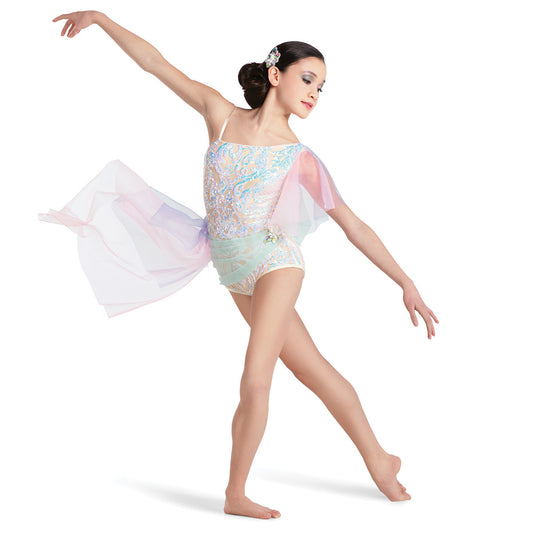 Pre-Owned Costume 10th House TH22053 Medium Adult White Side skirt Lyrical Sequin