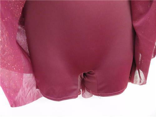 Pre-Owned Costume Weissman  6919 Medium Adult Burgundy Ruffles Lyrical Glitter