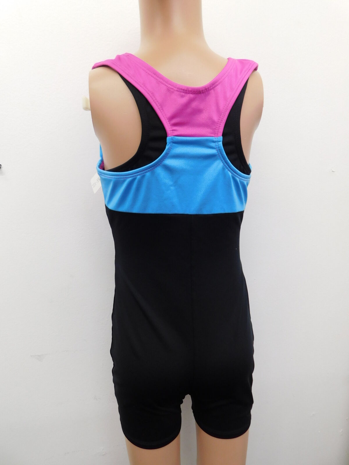 Pre-Owned Biketard Freestyle   Large Child Pink Blue  Acro Tumbling