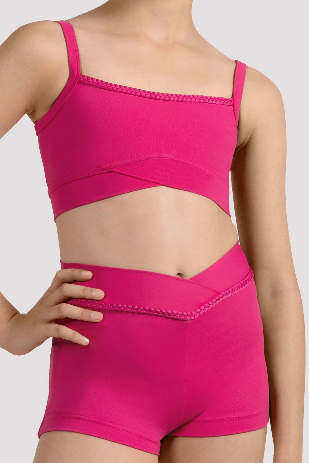 Pre-Owned Crop Top Bloch Sports Bra Black Large Child 12 Keyhole Back