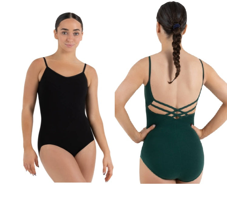 New Leotard Capezio CC102 Large Adult Cross Back Leotard Camisole Cotton Ballet Jazz