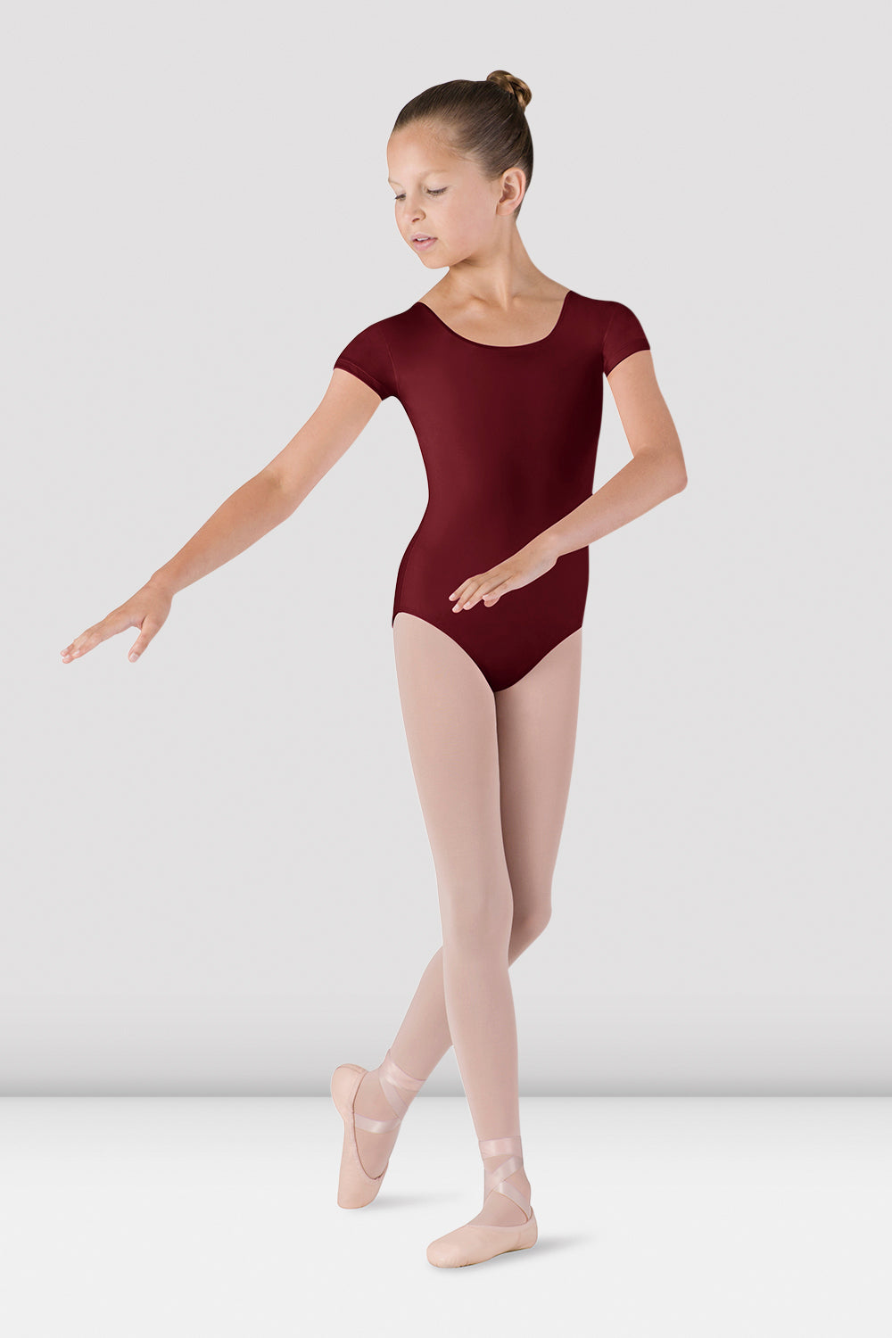NEW Leotard Bloch Medium Adult Burgundy Short Sleeve Cotton Ballet Tap Jazz