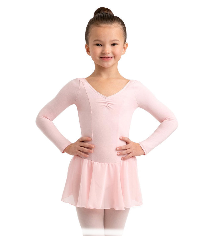 Pre-Owned Leotard Dress Medium Child Lt Blue Capezio Long Sleeve Ballet Tap