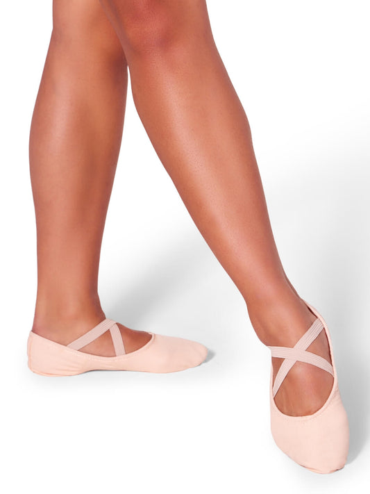 New Ballet Shoes Capezio 2028 Adult Pink Canvas Split Sole Cross Straps