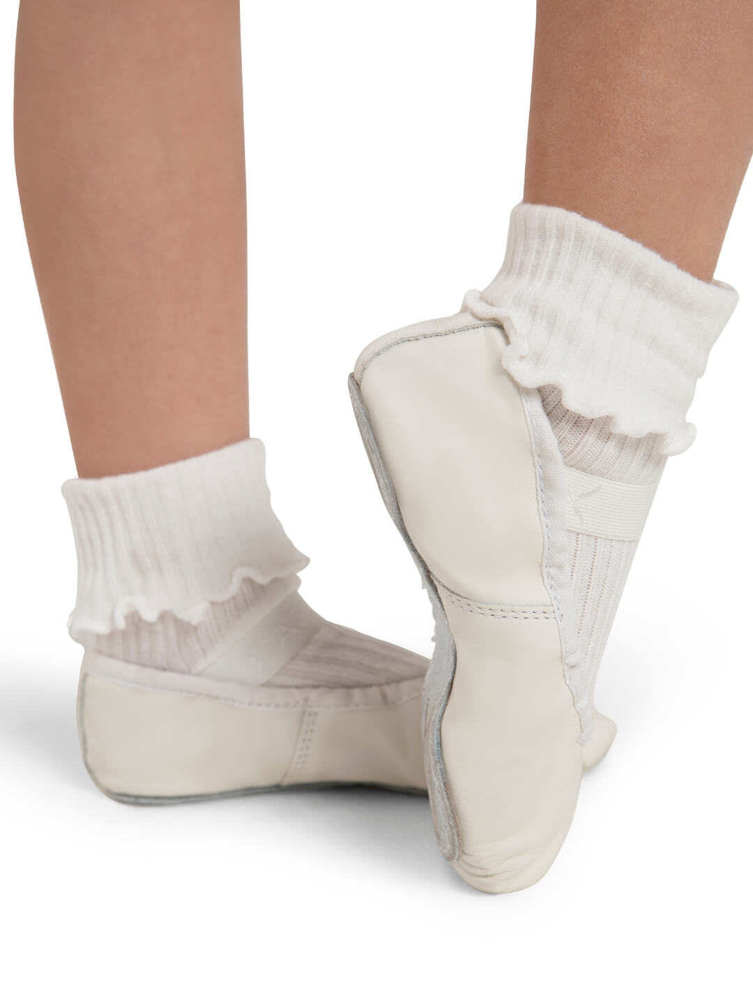 New Closeout Ballet Shoes 205 Ballet Black White Youth Adult Sizes Full Sole Leather