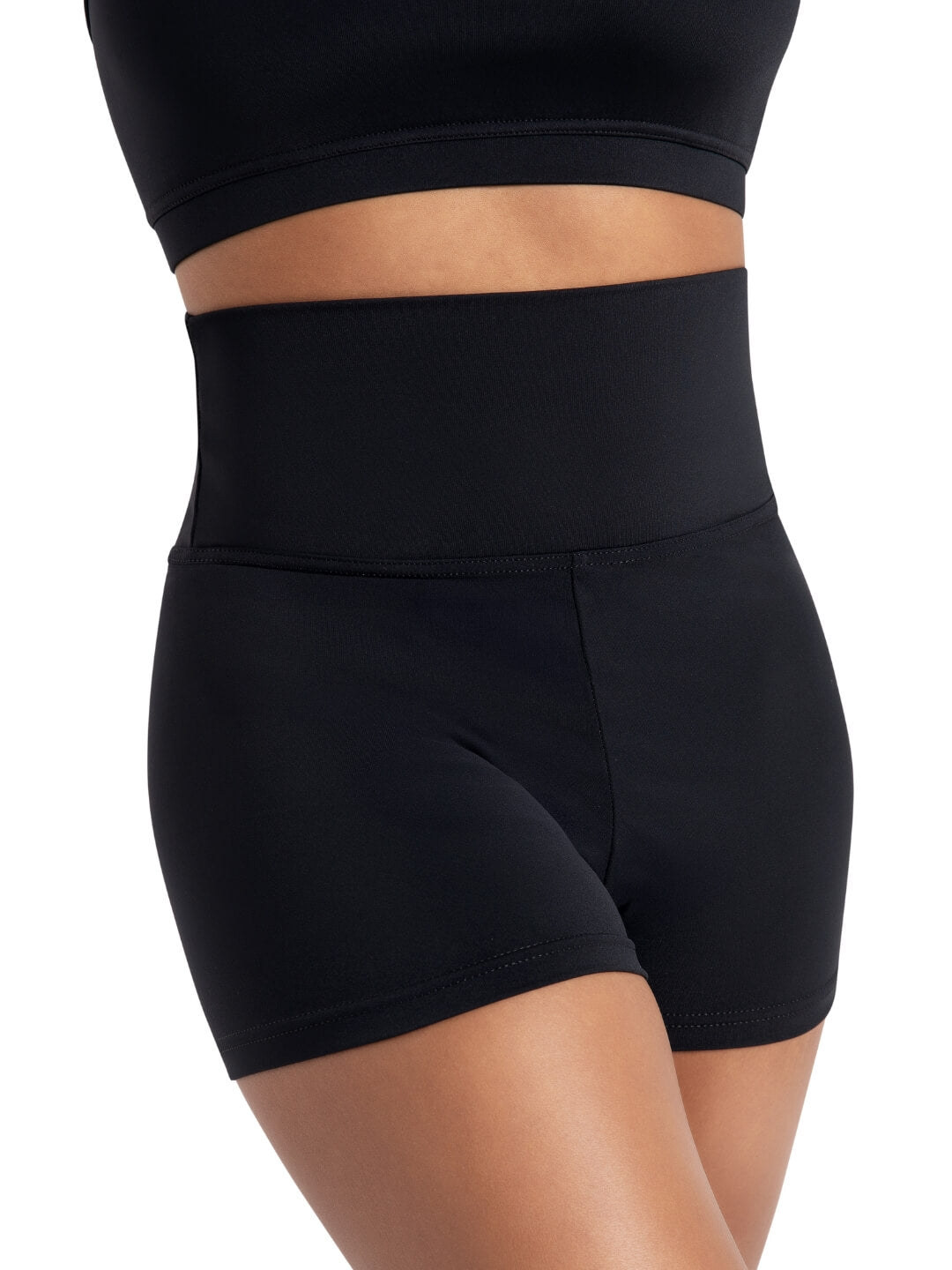 New Shorts Capezio TB131 High Waist Child Black Jazz Cheer