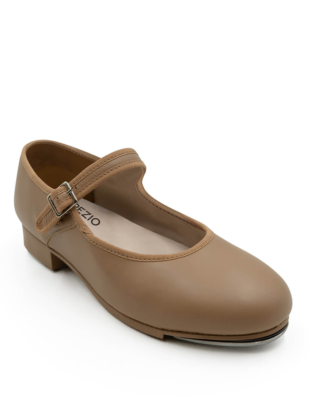 New Open Box Tap Shoes Capezio Adult 9M Tan Mary Jane Leather Buckle Student