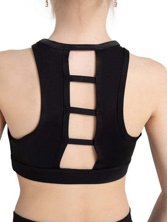 New Crop Top Capezio TB257C Child Large Black Jazz Gymnastics