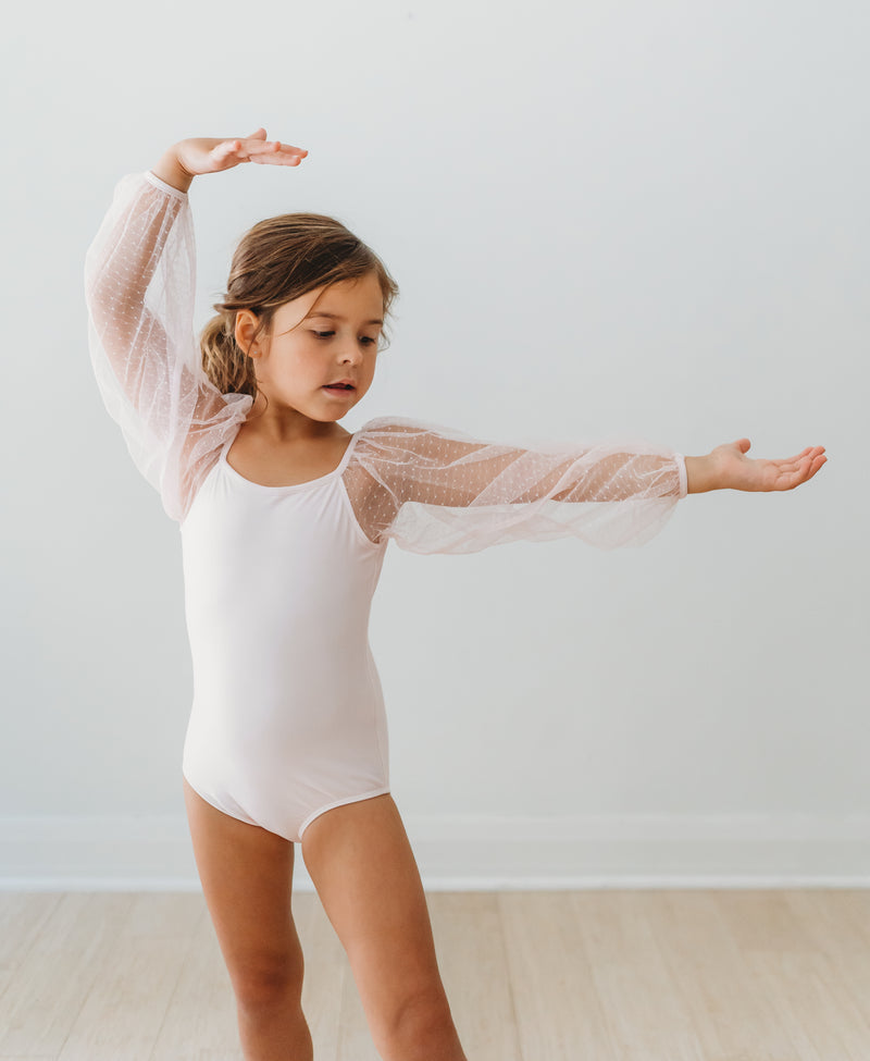 Pre-Owned Leotard Cheeky Plum XL Child 12 Pink Puff Sleeve Ballet Tap