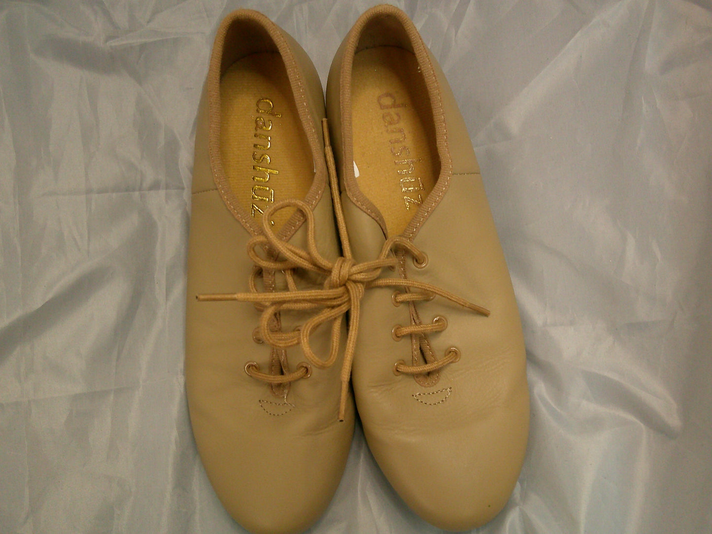 Pre-Owned Tap Shoes Danz N Motion Adult 8.5M Oxford Leather Lace Up Full Sole