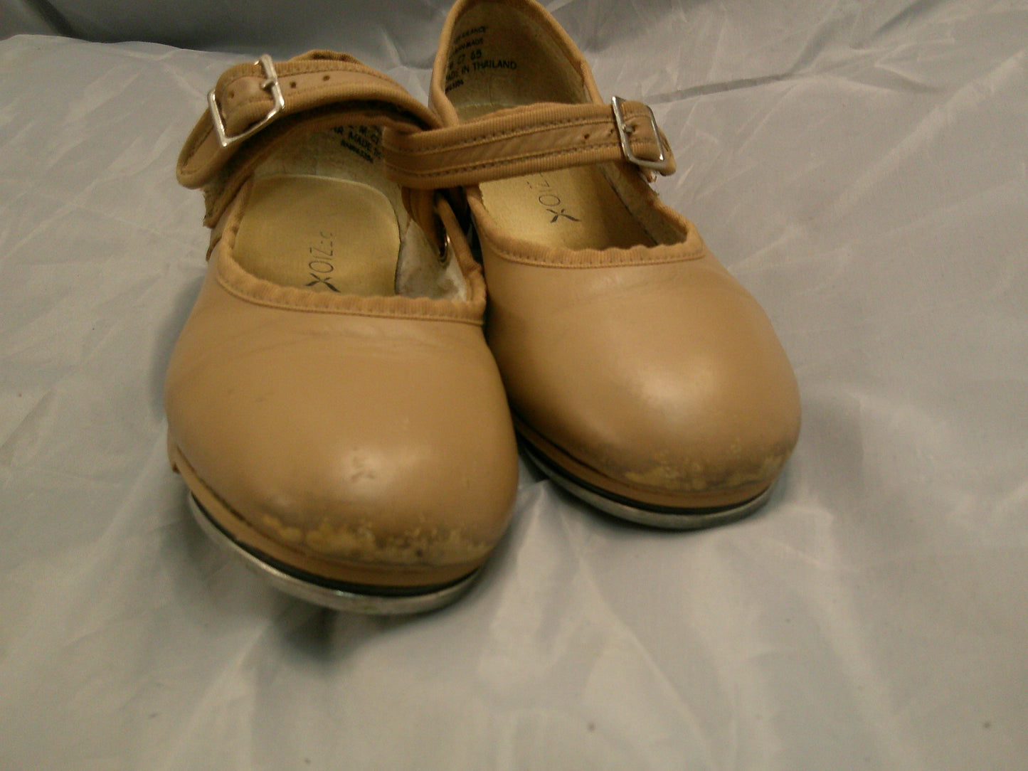 Pre-Owned Tap Shoes Capezio 3800 Toddler 12.5 Jane Leather Easy Strap Tan