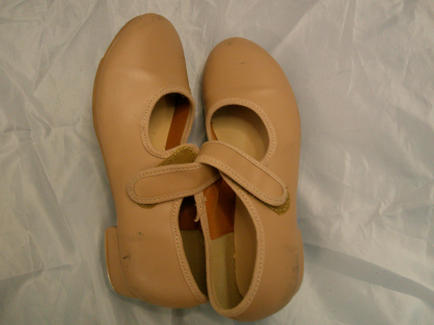 Pre-Owned Tan Tap Shoes SoDanca Child 13.5M Mary Jane Leather Loop Strap