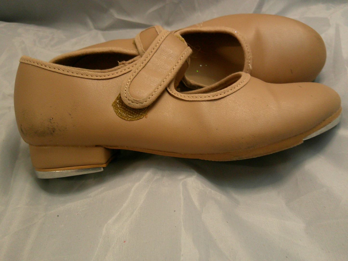 Pre-Owned Tan Tap Shoes SoDanca Child 13.5M Mary Jane Leather Loop Strap