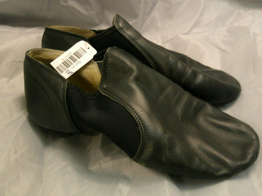 Pre-Owned Generic Jazz Shoe Adult 10M Black Leather Slip On