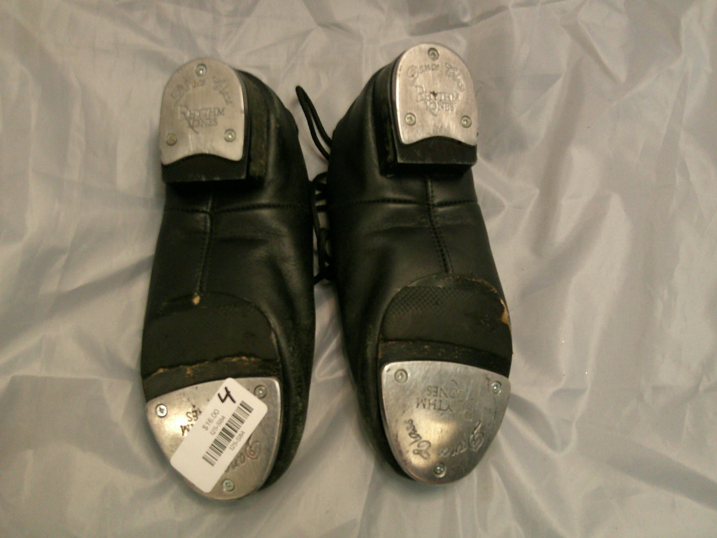 Pre-Owned Tap Shoes Dance Class JT501 4M Oxford Leather Black Split Sole