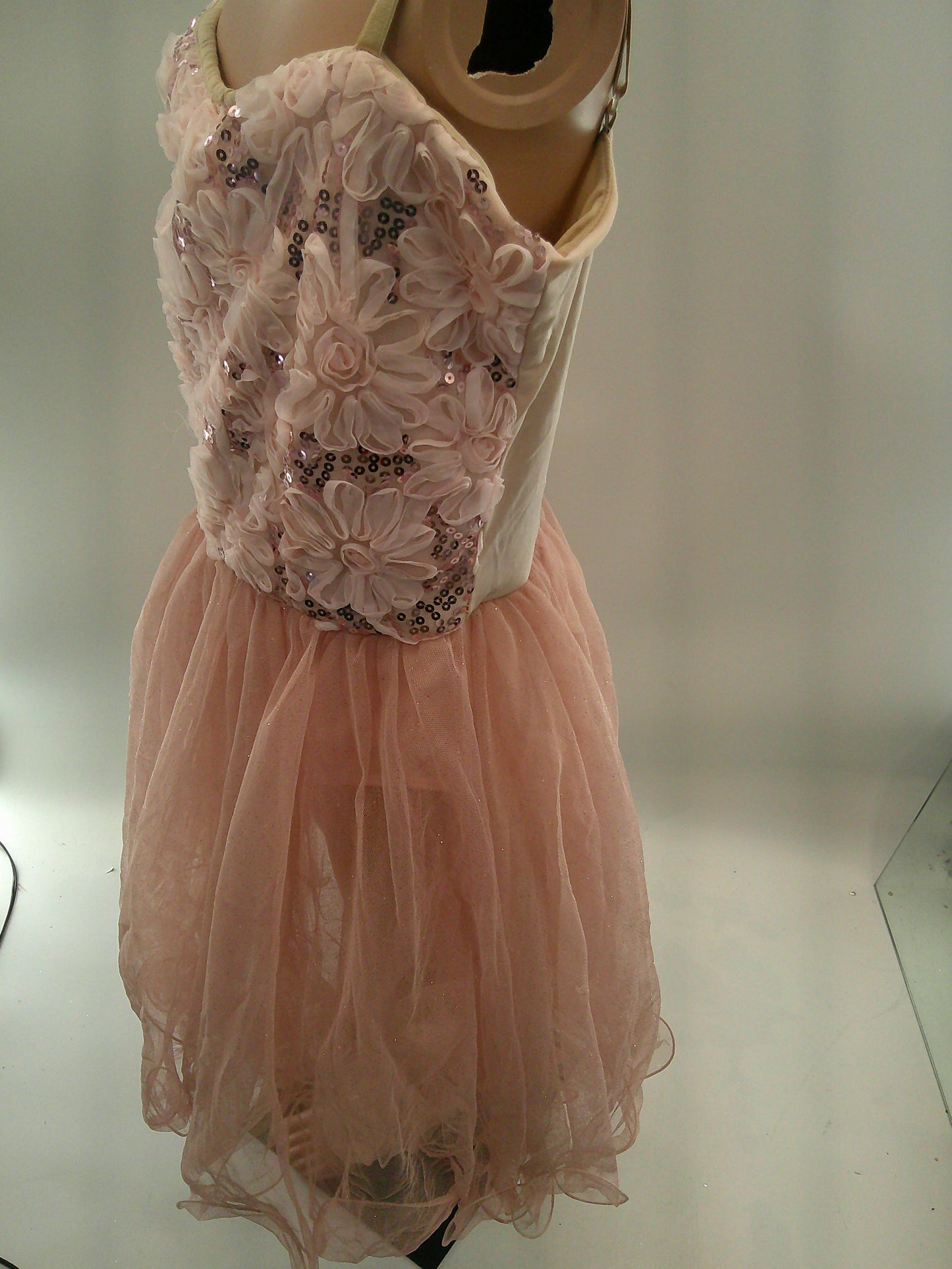Pre-Owned Costume Large Child Pink Theatricals TH4029 Lyrical Contemporary Jazz Florals Dress Sequin