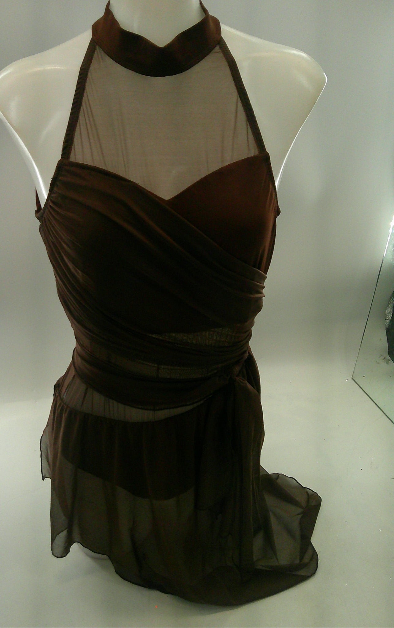 Pre-Owned Costume Medium Adult Brown Mesh Lycra Great Base Lyrical Contemporary