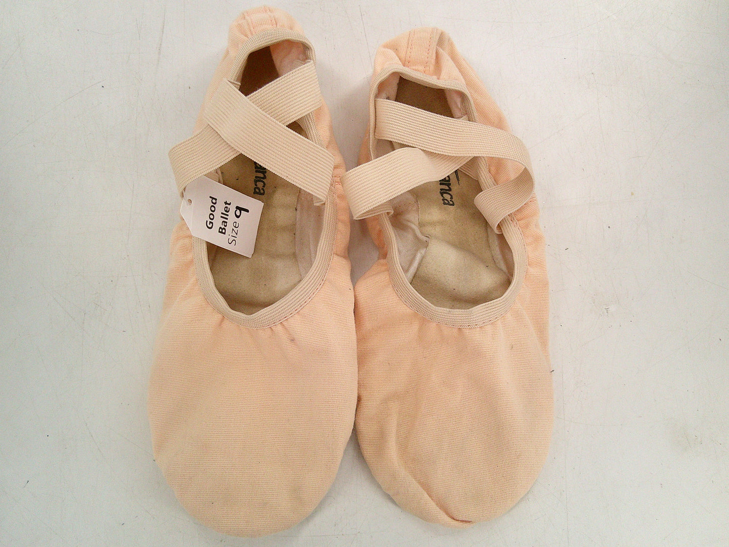 Pre-Owned Ballet Shoes So Danca Adult 9D  Canvas Crossing Straps Split Sole