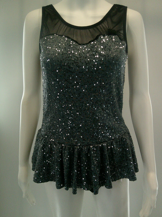 Pre-Owned Costume Large Adult Gray Weissman Lyrical Jazz Contemporary Dress Sequin