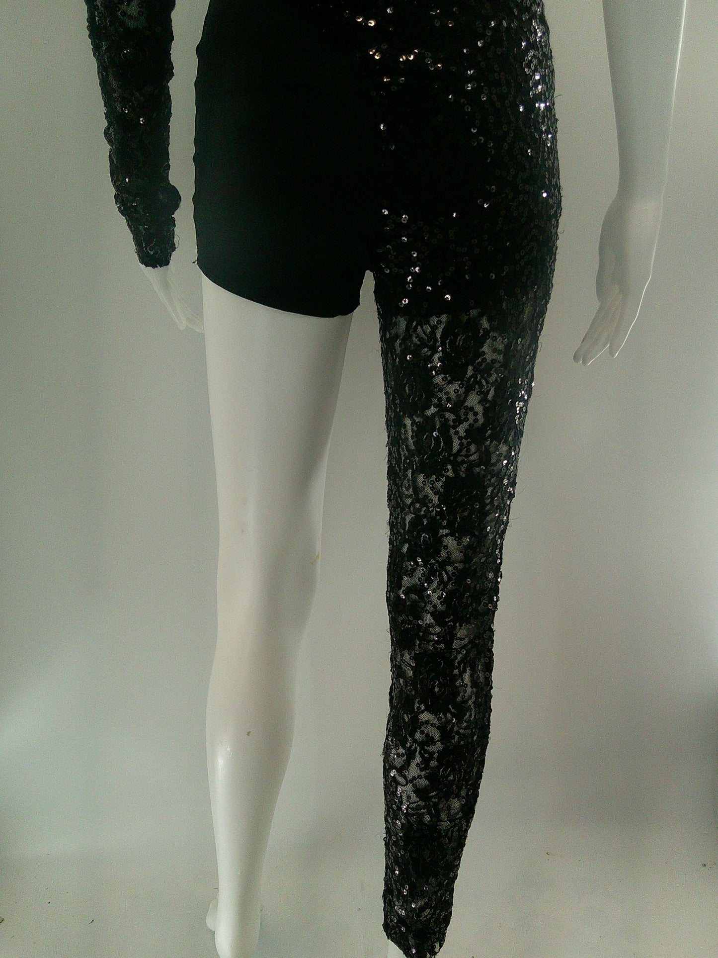 Pre-Owned Costume Gallery  20619 Large Child Black Unitard Jazz