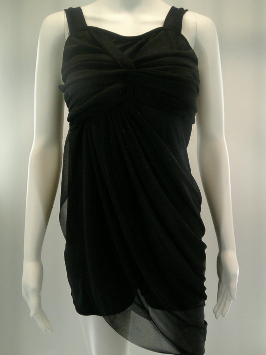 Pre-Owned Costume Large Adult Black Weissman 6766 Lyrical Ballet Contemporary Glitter Flowy Unitard