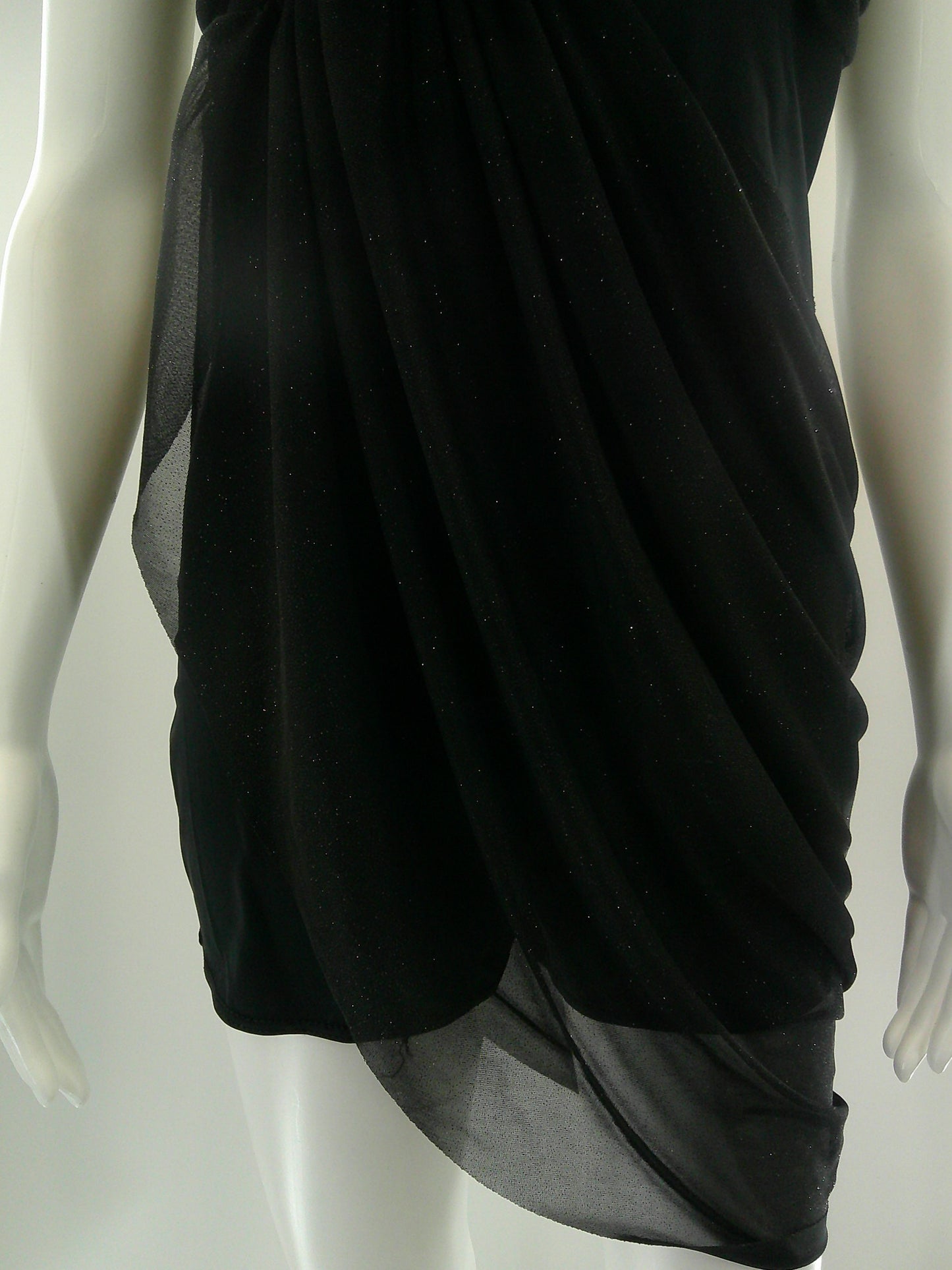 Pre-Owned Costume Large Adult Black Weissman 6766 Lyrical Ballet Contemporary Glitter Flowy Unitard