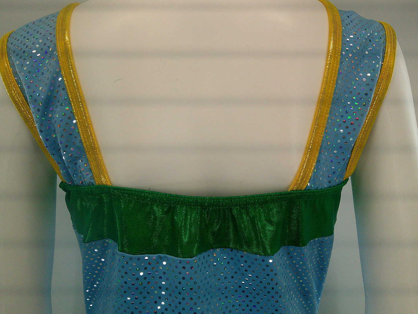 Pre-Owned Costume Large Adult Blue A Wish Come True D050 Jazz Tap Musical Theater Sequin Metallic Dress