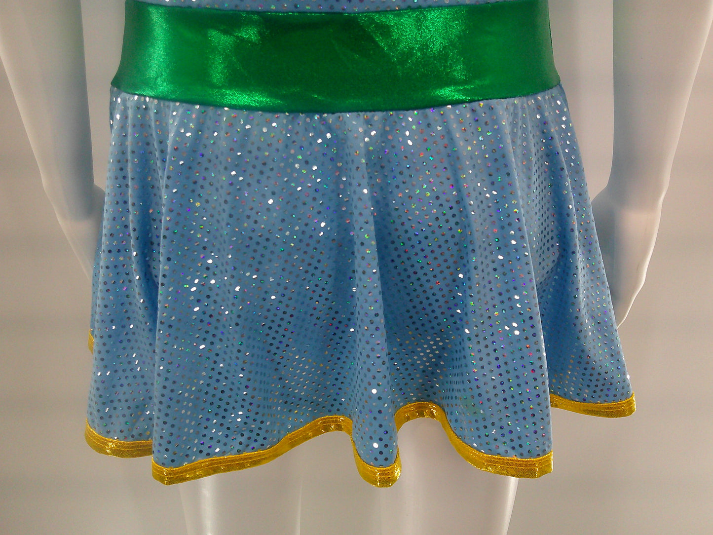 Pre-Owned Costume Large Adult Blue A Wish Come True D050 Jazz Tap Musical Theater Sequin Metallic Dress