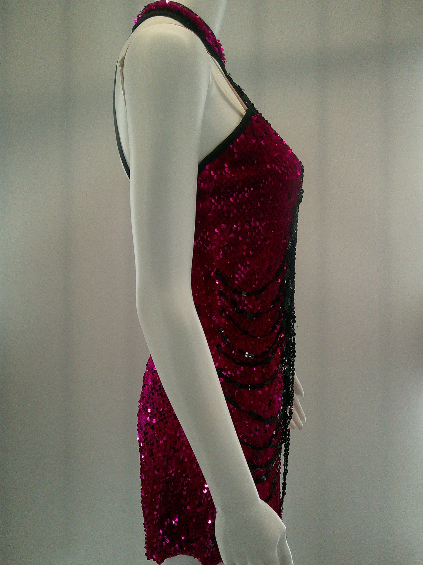 Pre-Owned Costume Small Adult Pink Art Stone 0564 Jazz Tap Musical Theater Flapper Sequin Fringe Halter