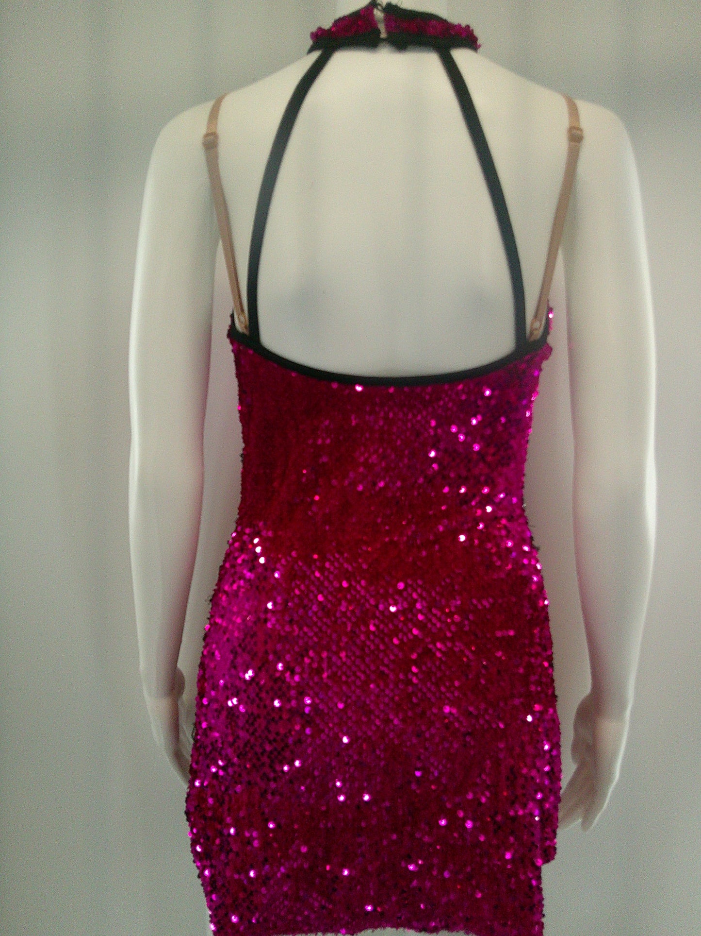 Pre-Owned Costume Small Adult Pink Art Stone 0564 Jazz Tap Musical Theater Flapper Sequin Fringe Halter